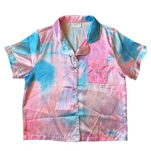 Taylor Swift UR MY LOVER Pink Tie Dye Two Piece Pajama Set Size Small